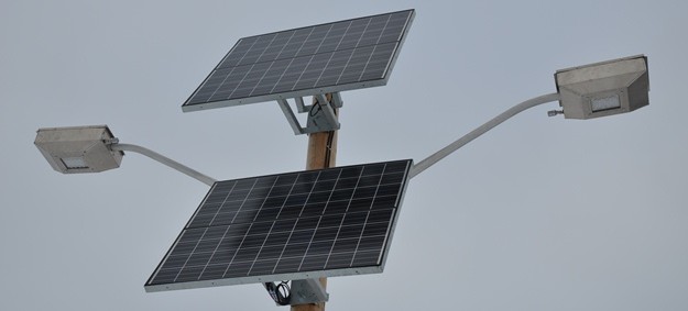 Northern Development Group's newly installed commercial sub arctic solar lighting